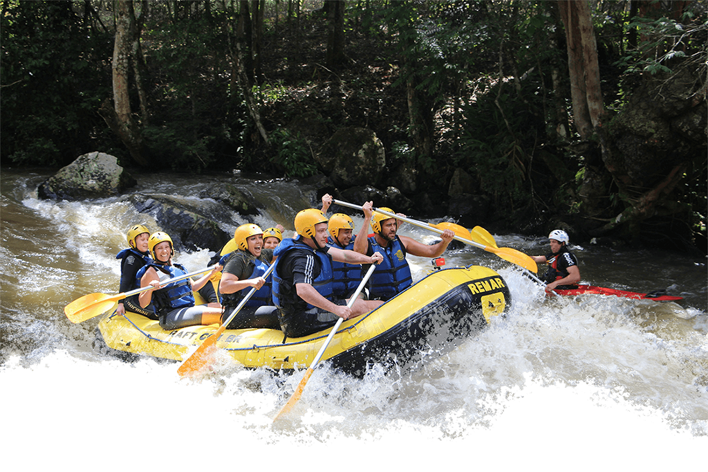 People enjoying whitewater rafting